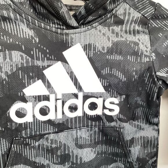Youth Adidas New with Tag Fleece Hoodie Black/Gray/white size‎ 4 - Picture 4 of 7